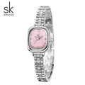 SK Women’s Quartz Watch – Small Square Dial, 30M Waterproof Fashion Wristwatch