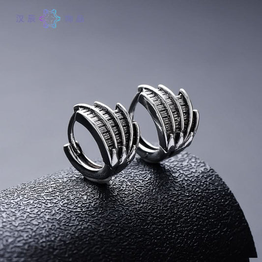 Hip-Hop Devil Wing Earrings – Edgy Geometric Ear Clips Unisex Jewelry
