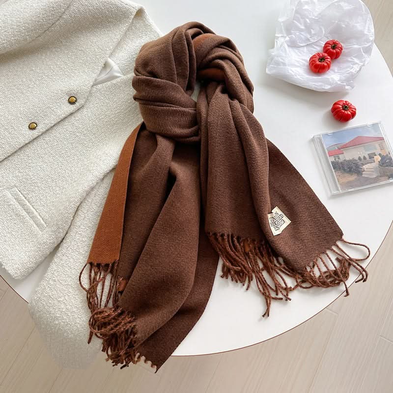 Korean Style Double-Sided Imitation Cashmere Scarf