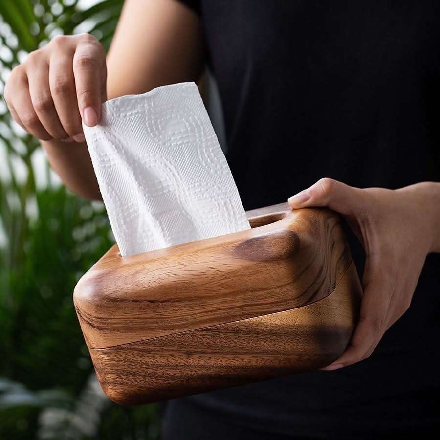 Walnut Wooden Tissue Box