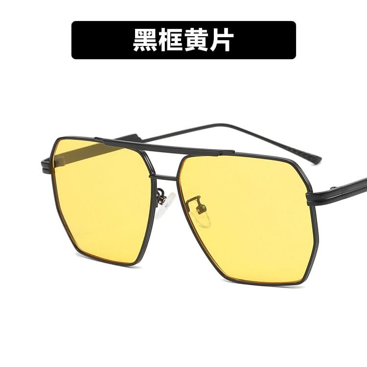 Double-Beam Pilot Sunglasses – UV400 Protection, Retro Polygonal Style
