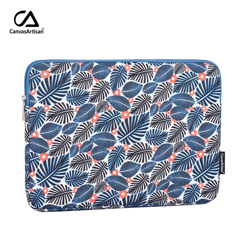 Tropical Foliage Laptop Sleeve – Shock-Resistant Polyester Case for Samsung & More (11–15 Inch)