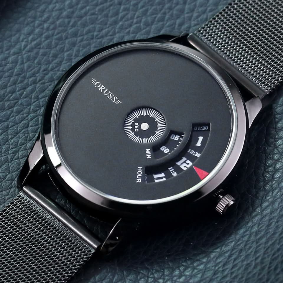 Men's Unique Dial Stainless Steel Watch - Mesh Strap