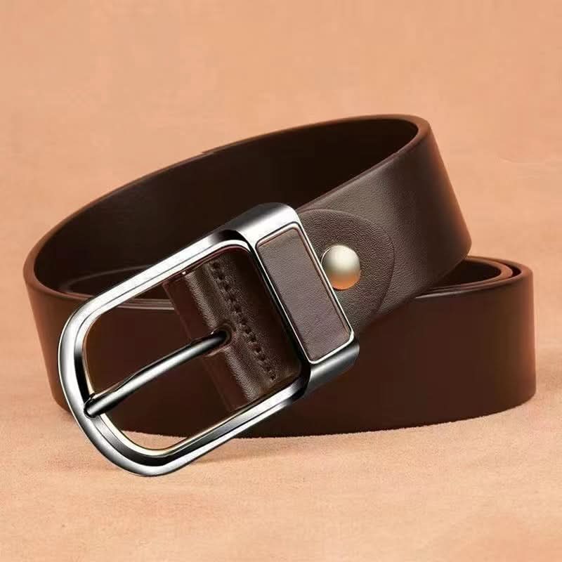 Men's Retro Business Style PU Leather Belt with Alloy Pin Buckle – 120cm