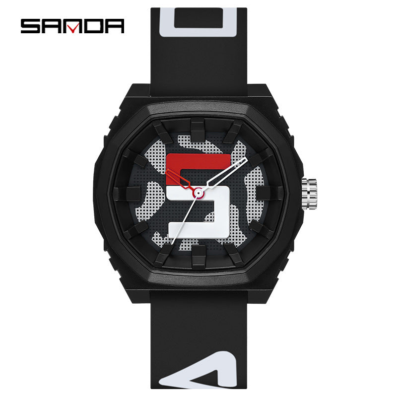 Sanda Waterproof Student Watch – Stylish Silicone Analog Sports Watch for Boys & Girls