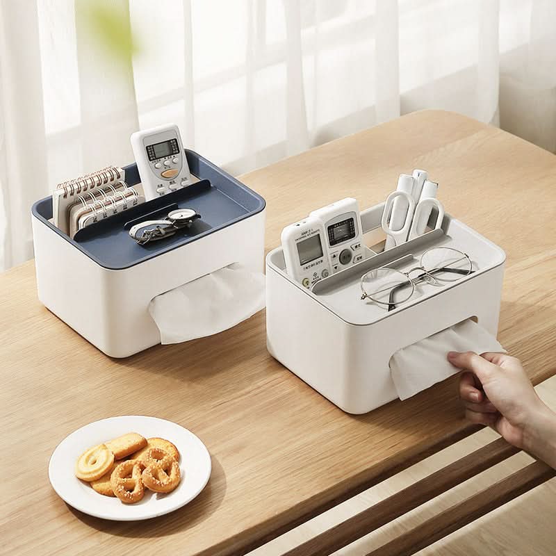 Modern Tissue Box with Remote Control Storage – Multi-Purpose