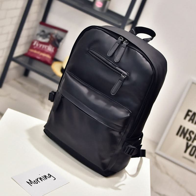 Unisex Urban Style Student Backpack – PU Leather, 14-Inch Laptop Compartment