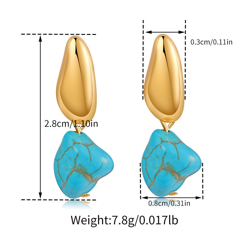 Drop Stud Earrings with Baroque Pearl – Artistic Minimal Gold Jewelry for Women