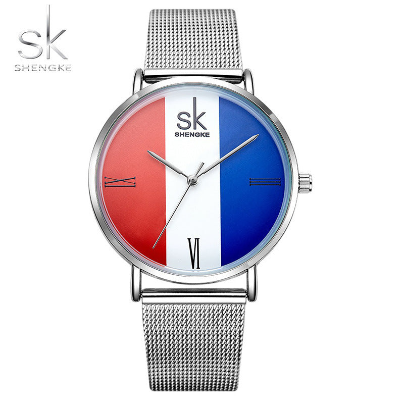 SK Elegant Women’s Quartz Watch – European Style Waterproof Wristwatch with Alloy Strap
