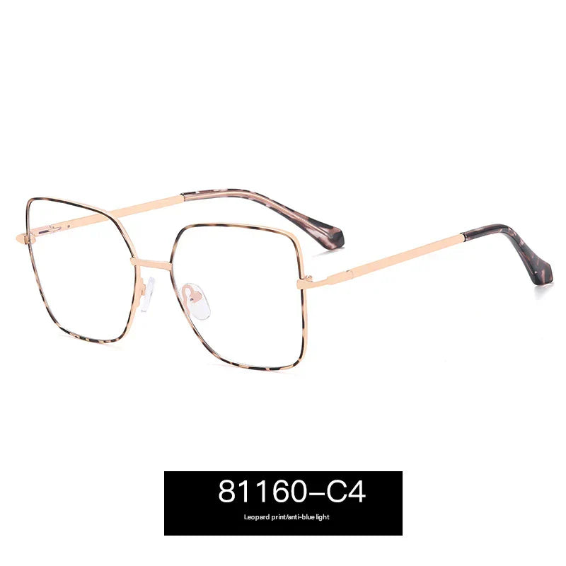 Women’s Metal Square Anti-Blue Light Glasses – Stylish Flat Frame