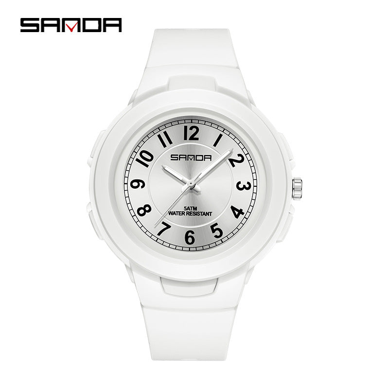 Sanda Waterproof Quartz Watch – Casual Unisex Outdoor Watch with 24-Hour Display