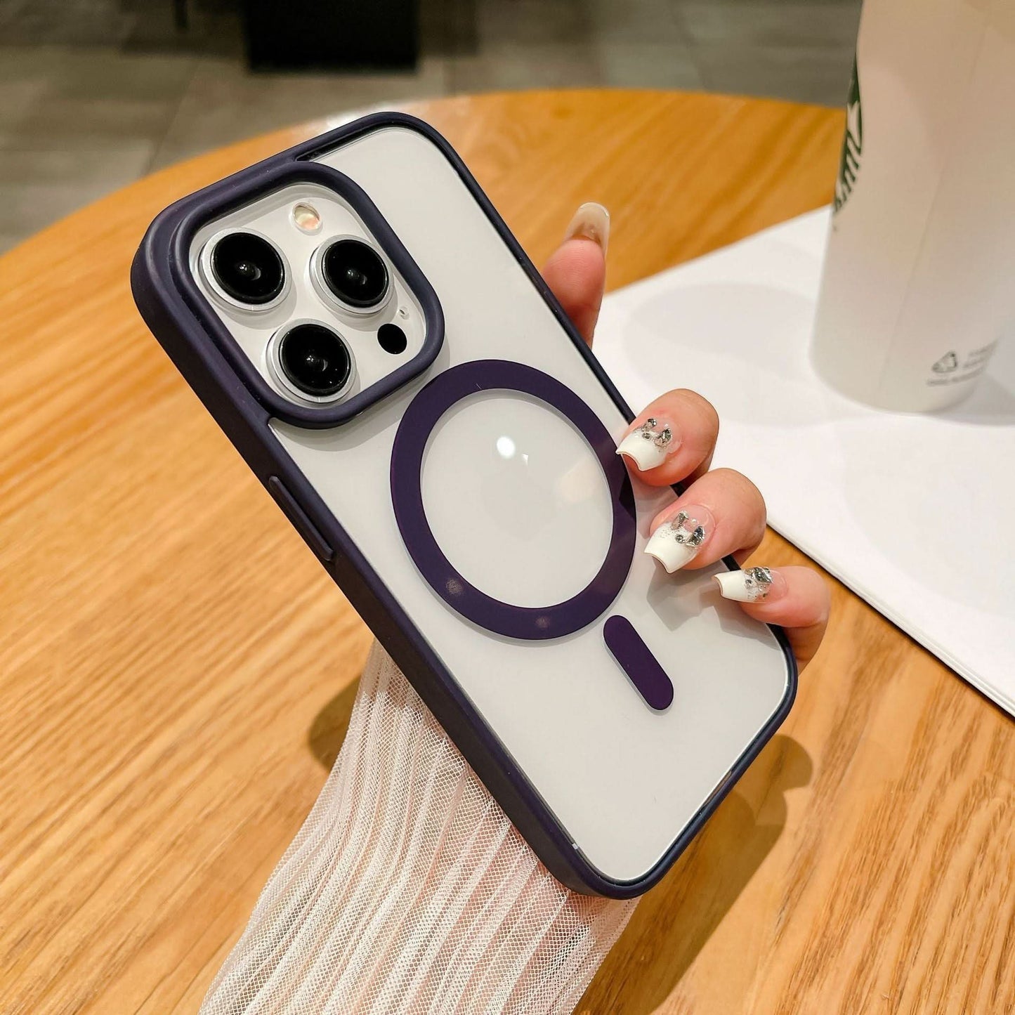 Magnetic Transparent iPhone Case, Frosted Protection