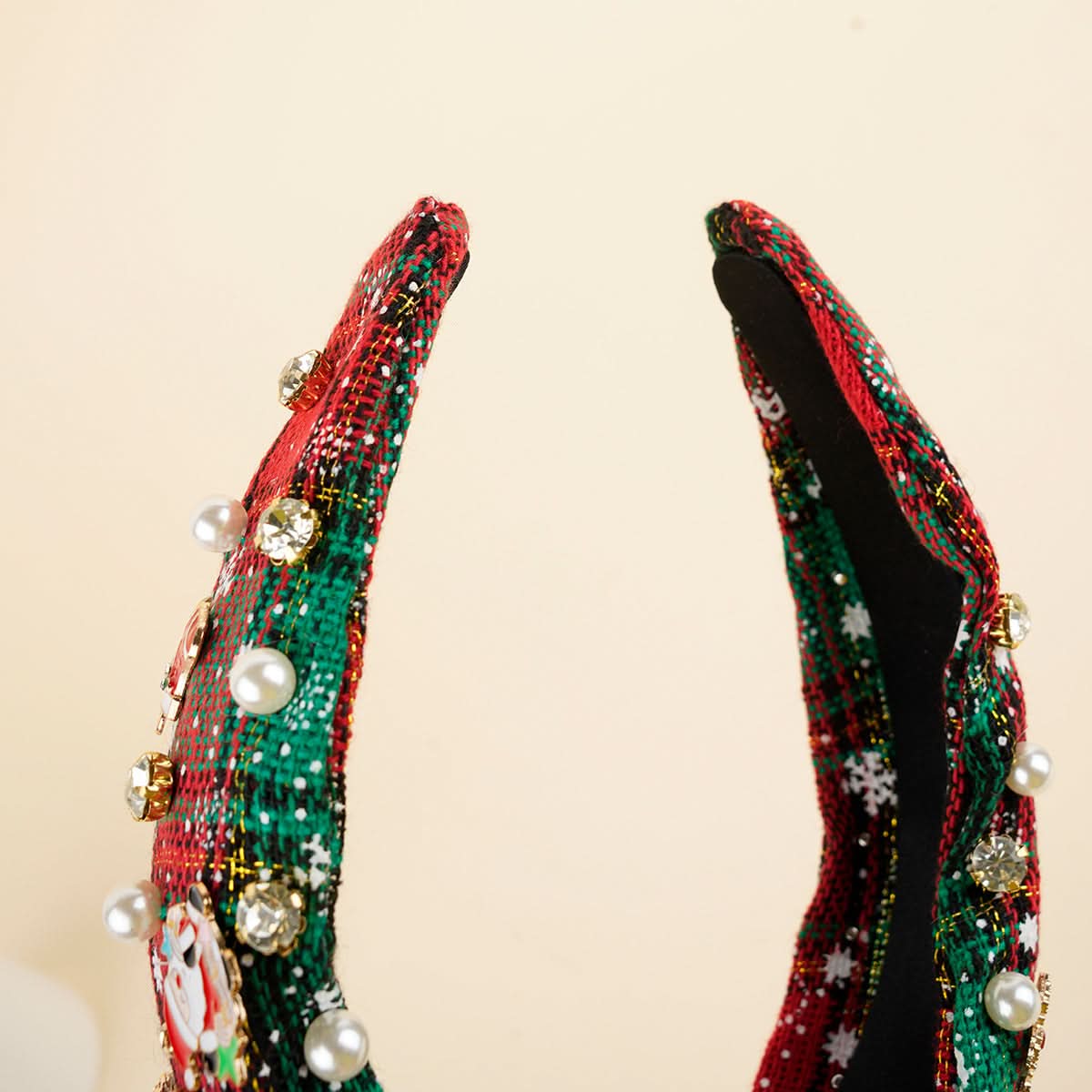Christmas Pearl Diamond Knotted Headband for Women