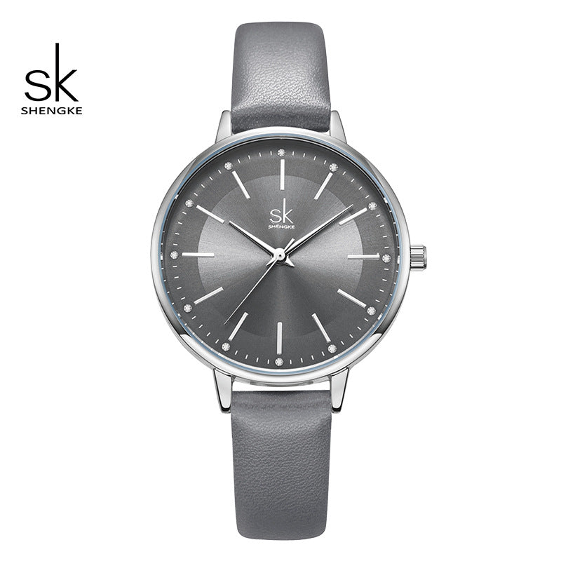 SK Women’s Quartz Watch – Casual PU Leather Strap, 30M Waterproof Fashion Design