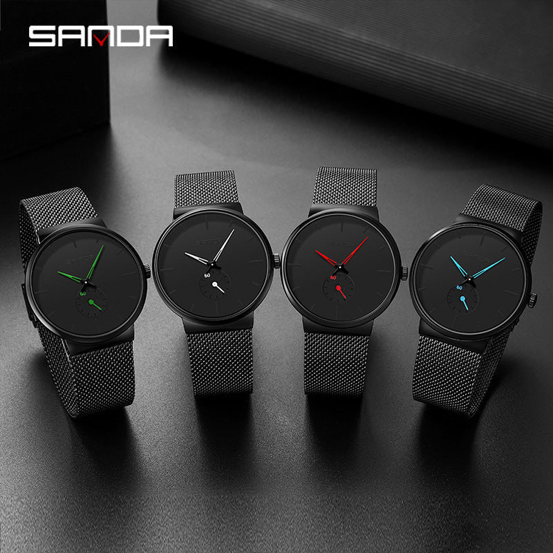 SANDA Men’s Sports Quartz Watch – 30M Waterproof Mesh Strap Fashion Analog Watch