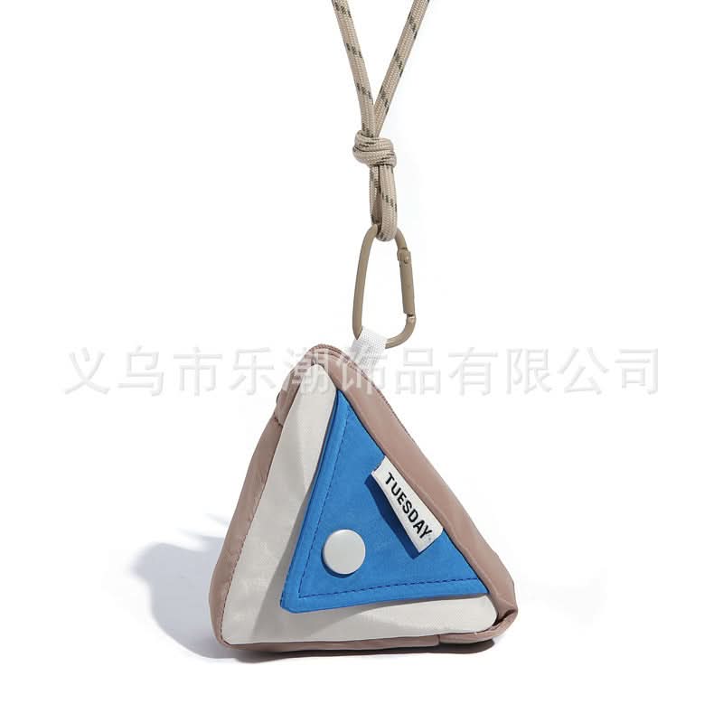 Mini Triangle Canvas Coin Purse – Unisex Key & Sundries Storage Bag