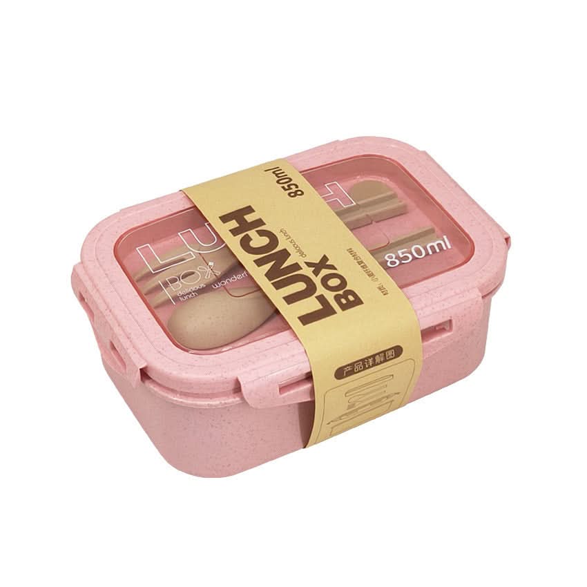 Japanese-Style Microwave-Safe Wheat Straw Lunch Box – 850ml