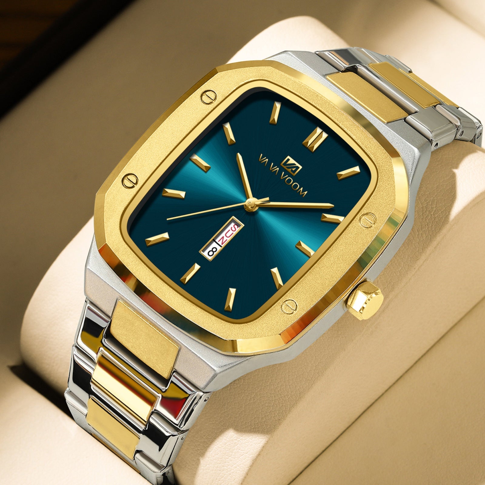 Men’s Square Dial Fashion Watch – Modern Apple-Style Design