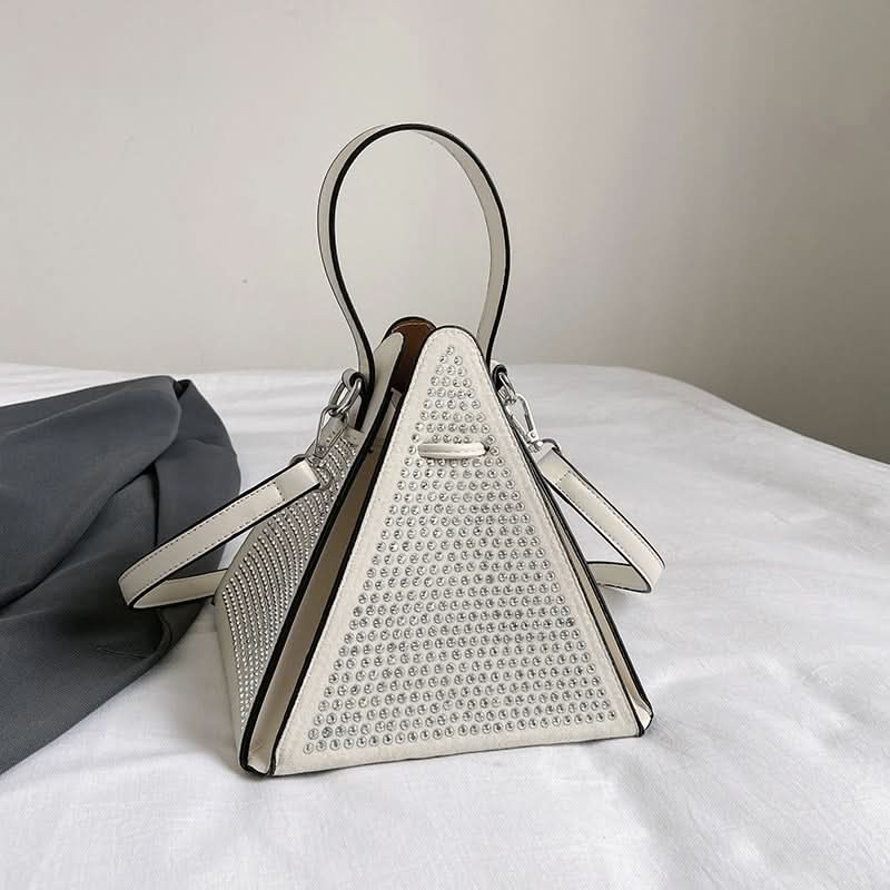 Fashionable Triangle Handbag with Diamond Detail
