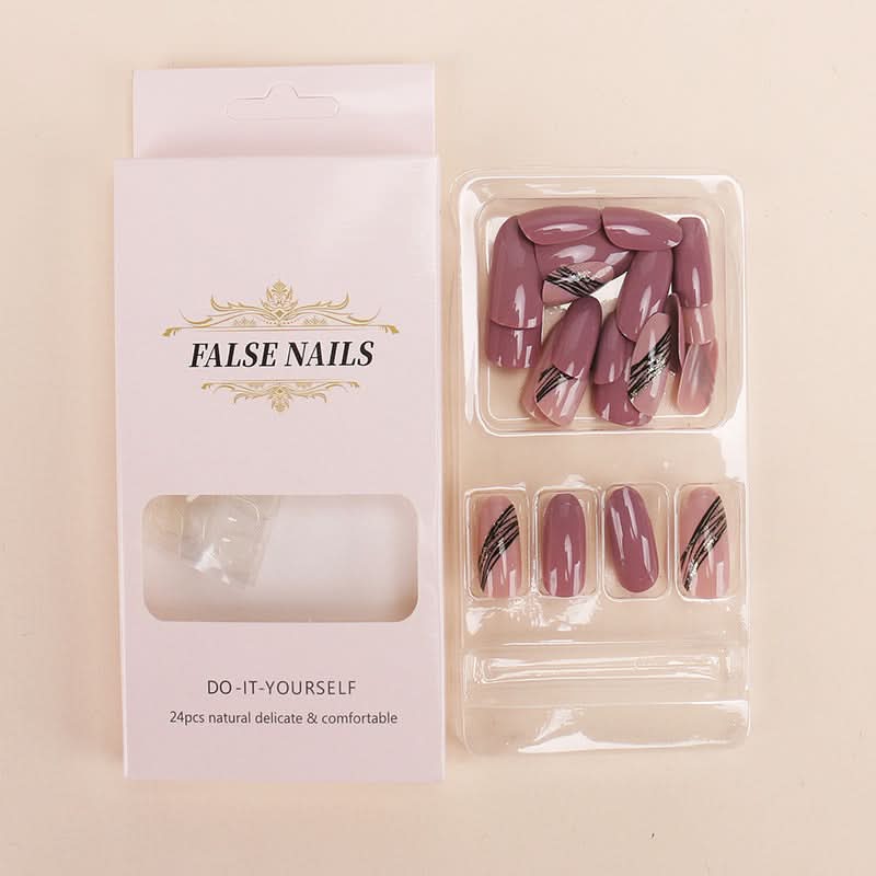 Almond-Shaped Press-On Nails – Short Brown Wearable Nail Art Set