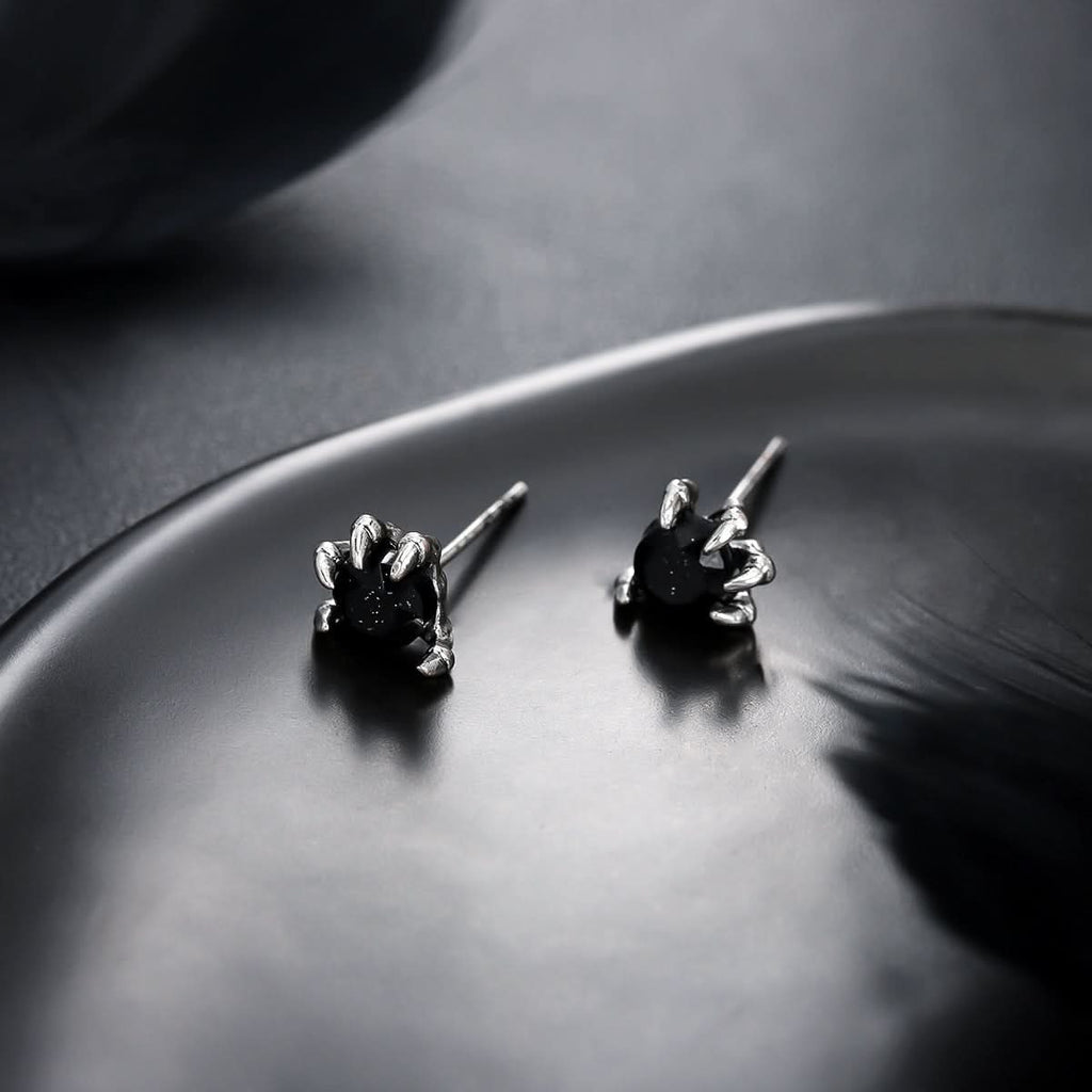 Unisex Trendy Dragon Claw Starry Sky Stone Earrings – Black Copper