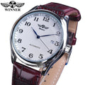 T-Winner Men’s Automatic Mechanical Watch – Business Leather Strap with Calendar