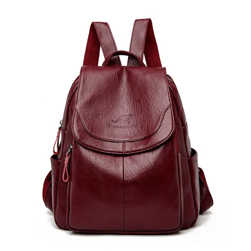 Women's Soft Leather Backpack – With Hidden Zipper Pockets