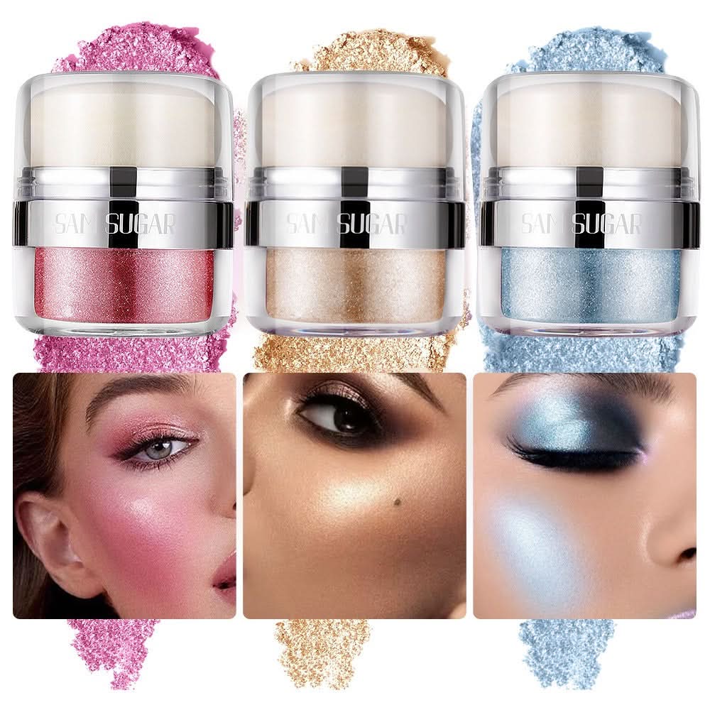 Air Cushion Highlighter – Glitter Glow, 3D Contouring, Face & Body Illuminator
