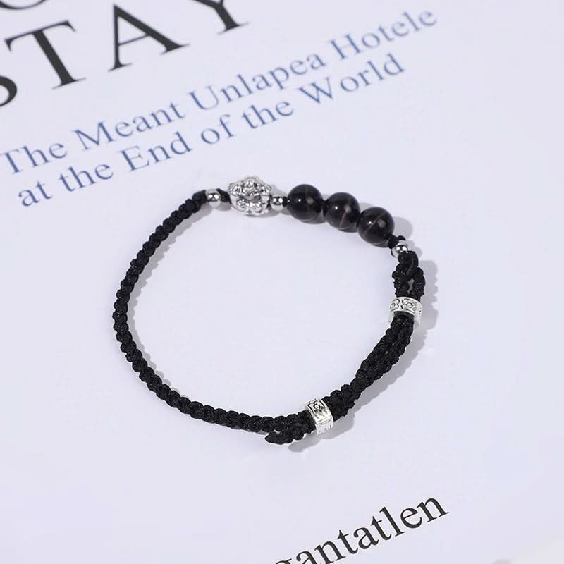 Men’s Adjustable Obsidian Lion Bracelet – Ethnic Style