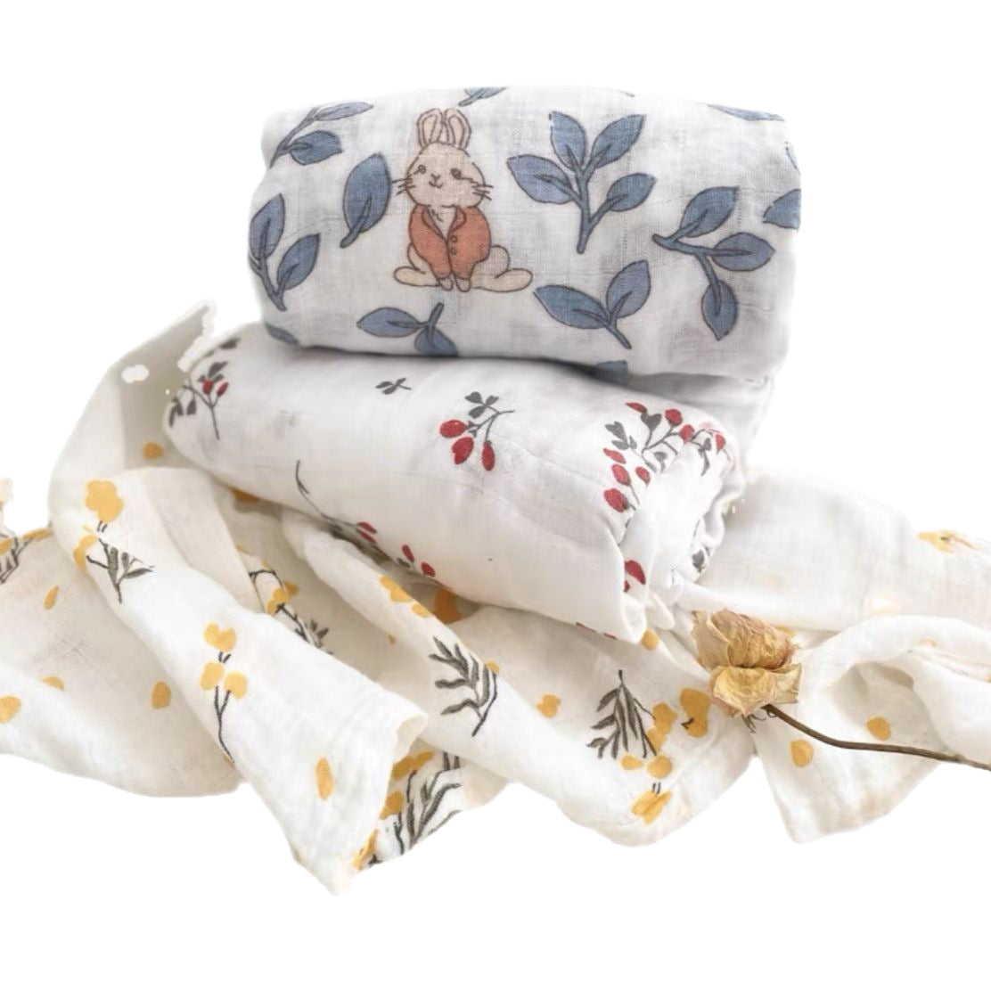 Bamboo Fiber Gauze Scarf & Baby Swaddle – Breathable 4-Layer Wrap Shawl or Blanket