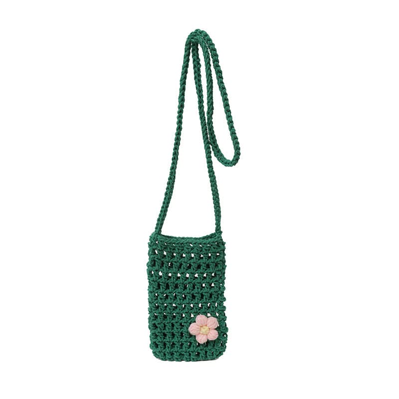 Trendy Woven Floral Crossbody Bag – Woolen Mini Shoulder Bag