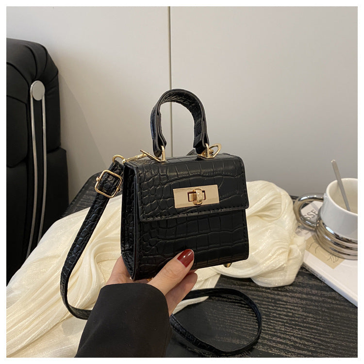 Classic Textured Small Handbag – PU Leather Shoulder Bag for Women