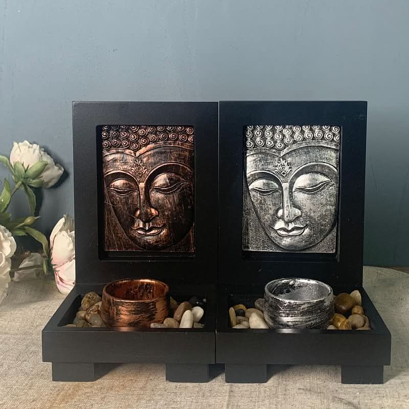 Buddha Candlestick - Resin Zen Home Decor