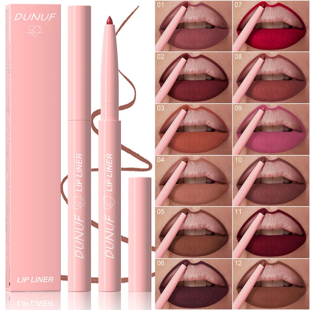 DUNUF Matte Velvet Lip Liner Set – Easy to Apply, Long-Lasting