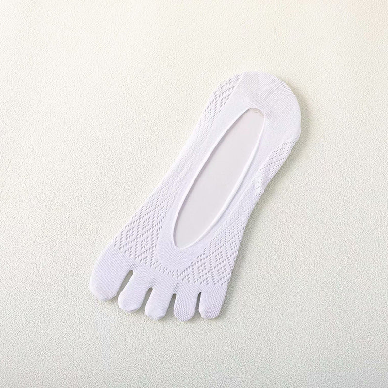 Women’s Silk Five-Finger No-Show Socks – Breathable, Quick-Dry Summer Accessories