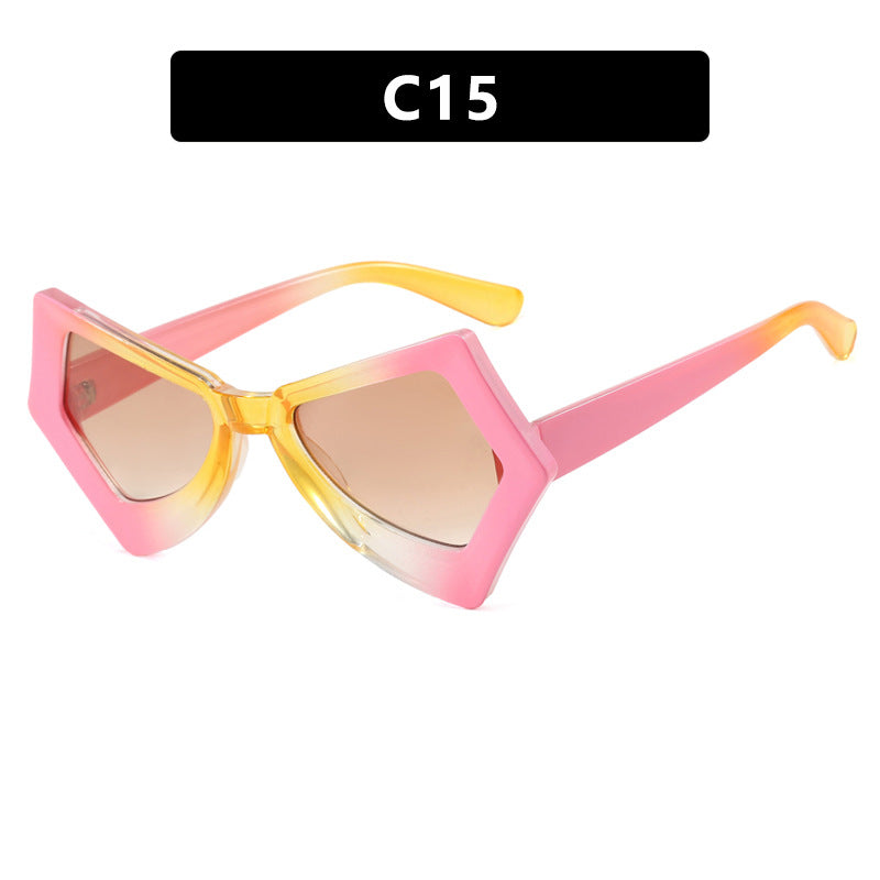 Anti-Blue Light Butterfly Glasses for Women – Oversized Hexagon Flat Frame Eyewear