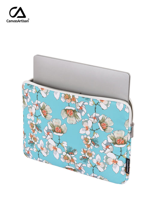 Floral Blossom Laptop Sleeve – Breathable Zippered Case for 11–15" Devices
