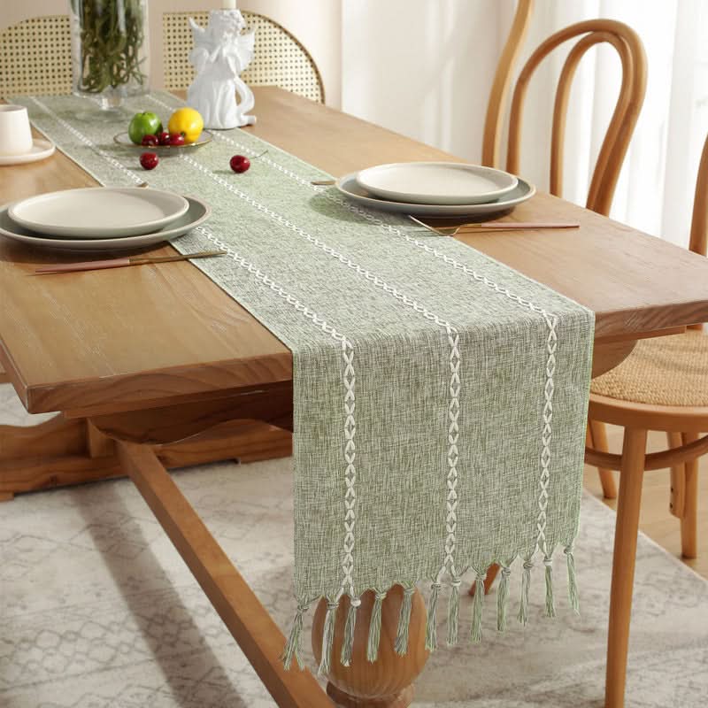 Table Flag Cotton & Linen Table Cloth – Handmade with Tassels