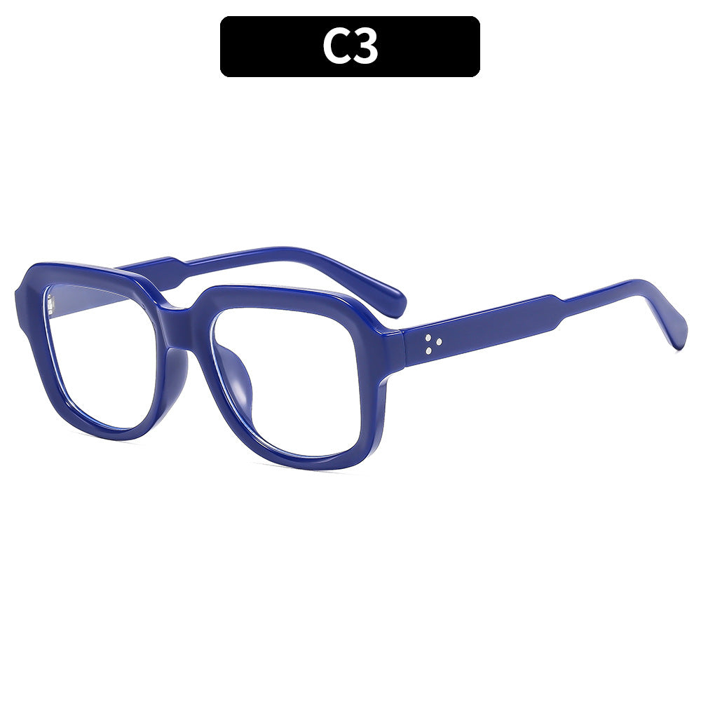 Square Blue Light Blocking Eyeglasses Frame – Minimalist Studded Design, Fashion Sunglasses for Everyday Wear