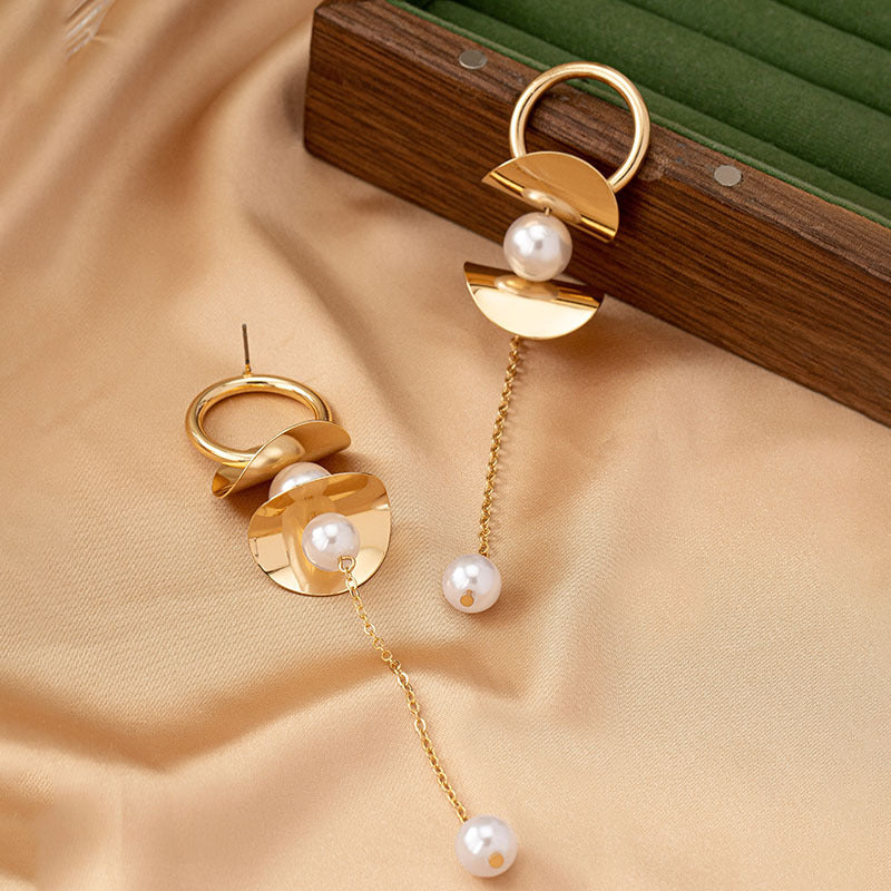 Pearl Tassel Earrings for Women – Alloy Heart Design Fashion Jewelry