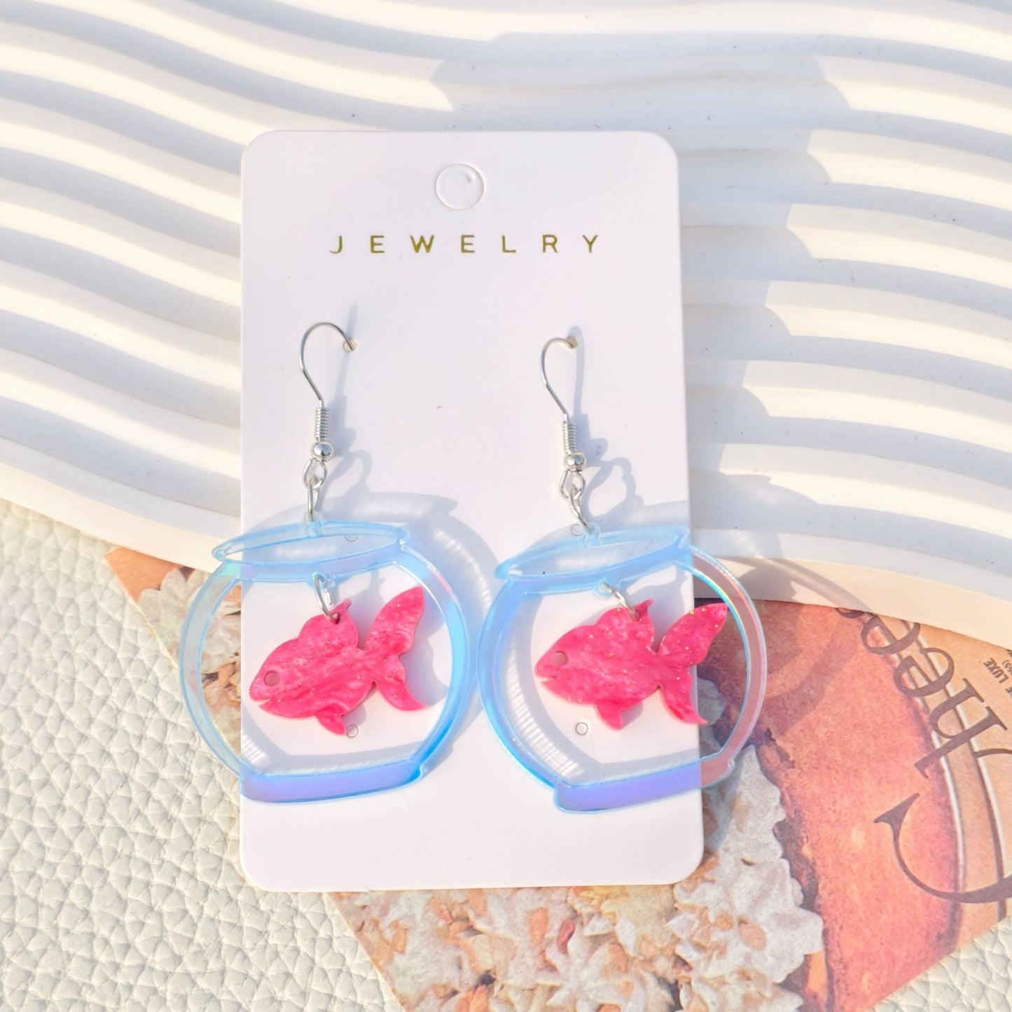 Goldfish Acrylic Earrings for Women – Colorful Animal Design Statement Jewelry