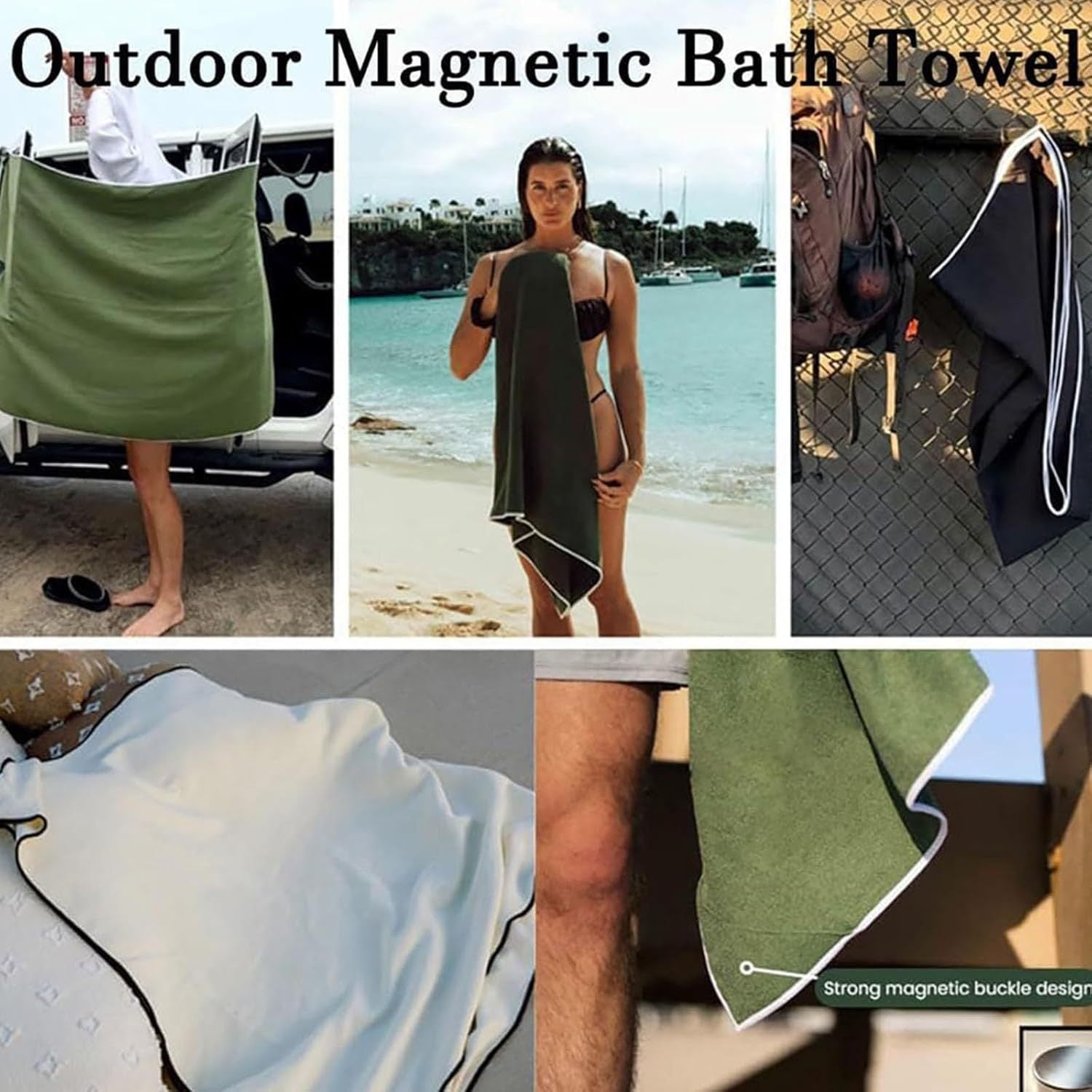 Quick-Dry Magnetic Bath Towel – Coral Fleece Beach Towel for Outdoors