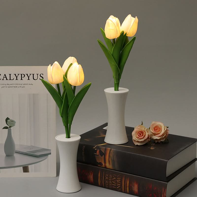 Set of 2 Tulip LED Night Lights – Warm Glow