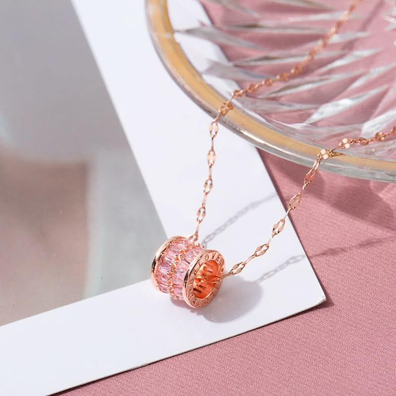 Women’s Zircon Titanium Steel Pendant Necklace