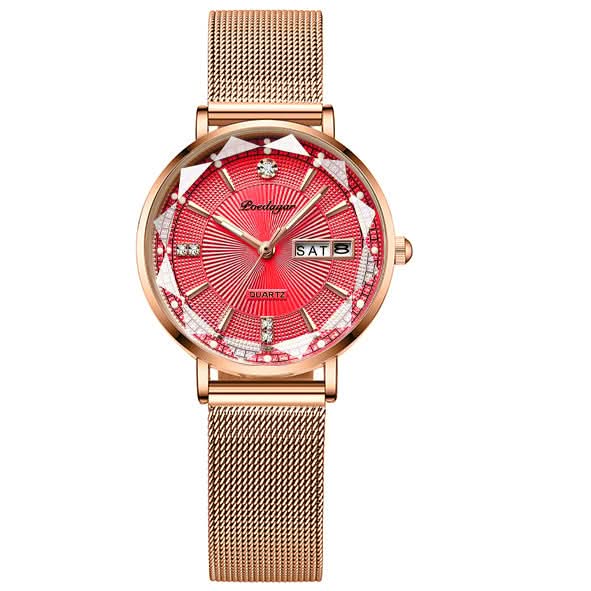 Women's Luminous Quartz Watch with Mesh Strap
