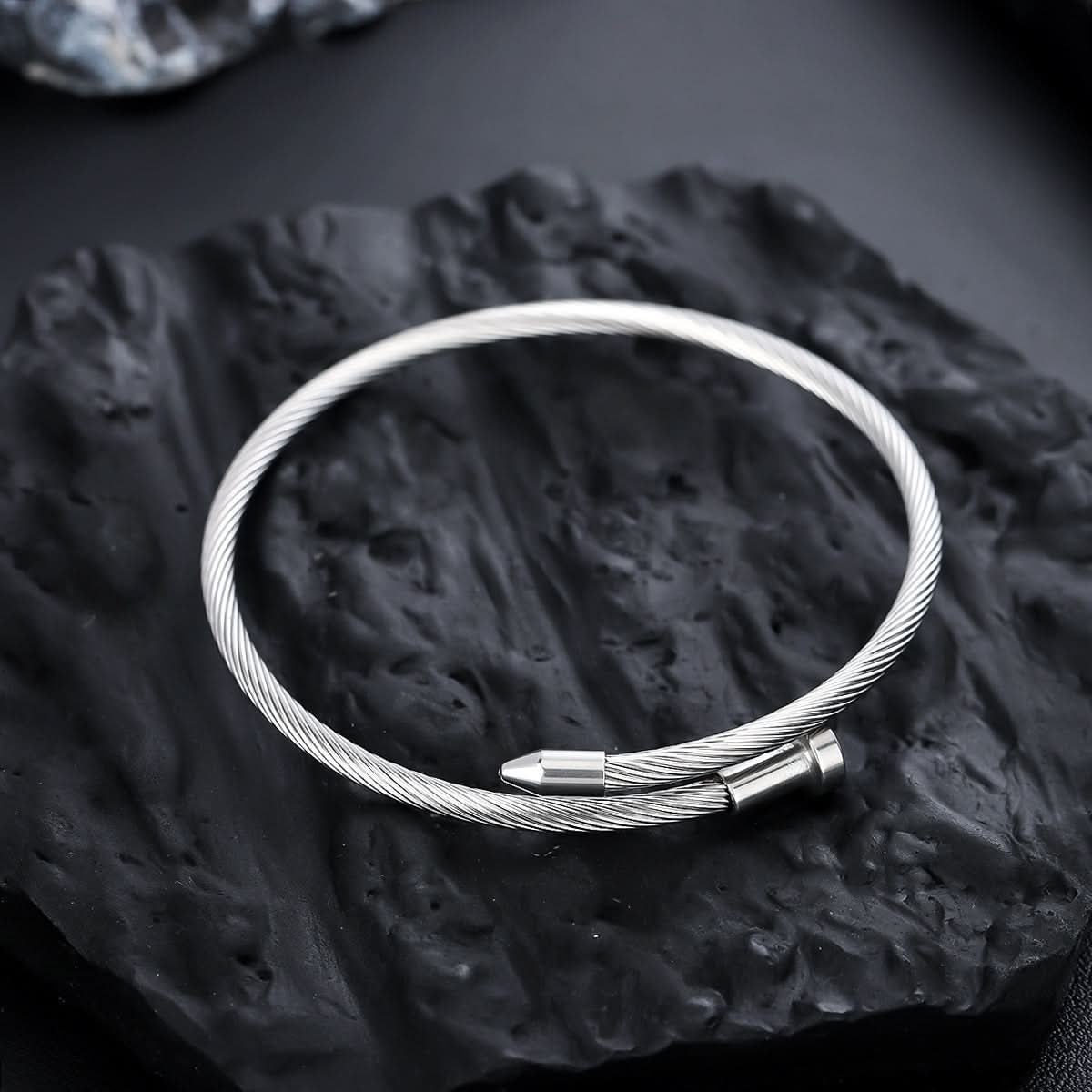 Men’s Trendy Titanium Steel Nail Bracelet – Minimalist Polished Cuff