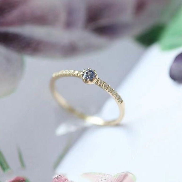 Elegant Blue Tanzanite Adjustable Ring for Women – Light Luxury Zircon Inlaid Jewelry