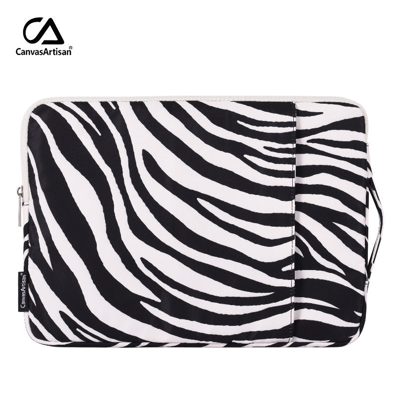 Dual Compartment Zebra Laptop Sleeve – Waterproof Protective Case for 11-15 Inch Laptops
