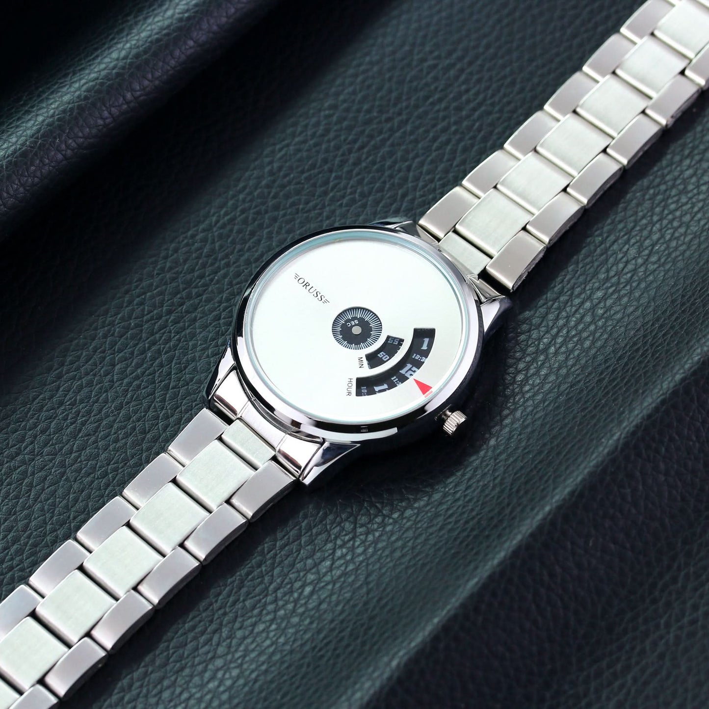 Men's Unique Dial Stainless Steel Watch