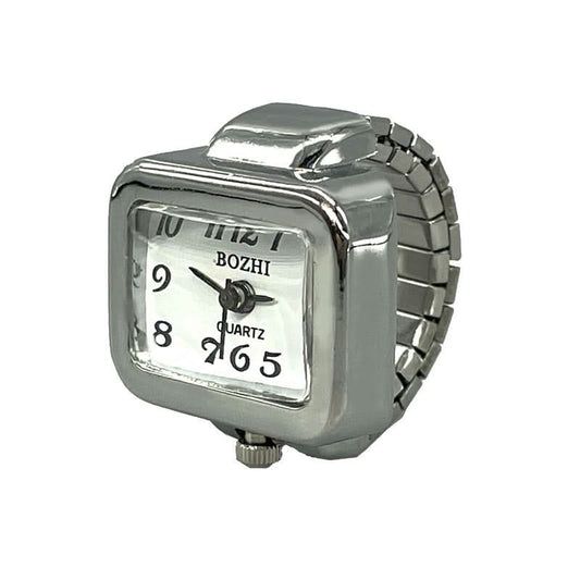 Mini Rectangle Ring Watch – Stylish Quartz Unisex Finger Watch